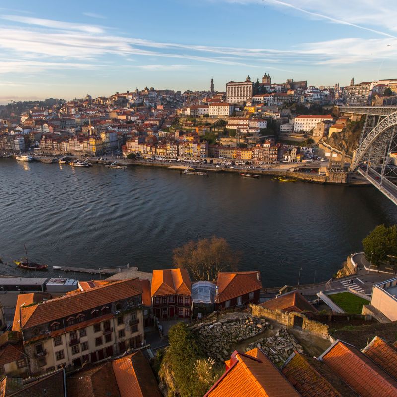 Douro river and Dom Luis I bridge, Porto, Portugal